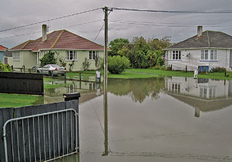 Matene Place flooding (Photo Bernard Mitchell) 